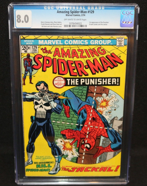 Amazing SpiderMan 129  1st Appearance of The Punisher  CGC Grade 80  1974