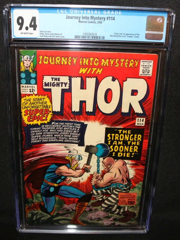 Journey Into Mystery 114  Thor  Origin  1st App Absorbing Man CGC 94  1965