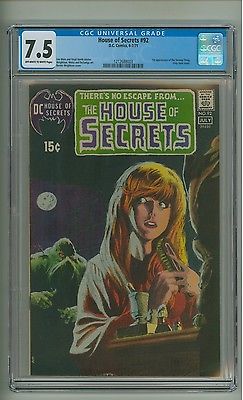 House of Secrets 92 CGC 75 OWW pages 1st app Swamp Thing 1971 c12039