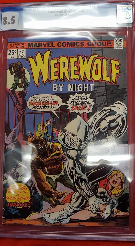 WEREWOLF BY NIGHT 32 CGC 85 Marvel 1975 WHITE PAGES 1st MOON KNIGHT