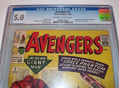CGC 50 the AVENGERS 2 the HULK Leaves from Nov 1963 OffWhite to White Pages