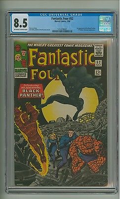 Fantastic Four 52 CGC 85 OWW pages 1st app Black Panther Kirby c12192