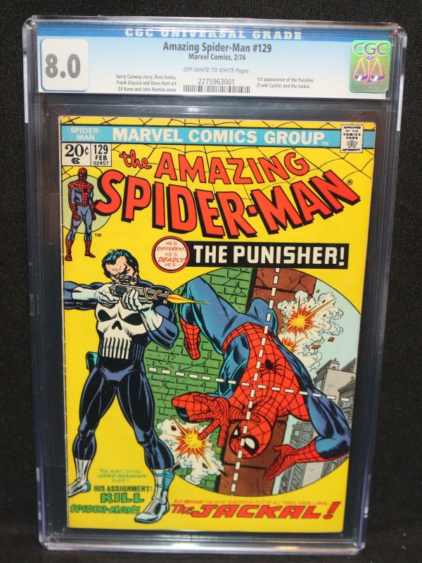 Amazing SpiderMan 129  1st Appearance of the Punisher  CGC Grade 80  1974