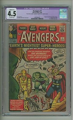 Avengers 1 CGC 45 SLIGHT RESTO OW p Origin1st appearance Kirby c12920