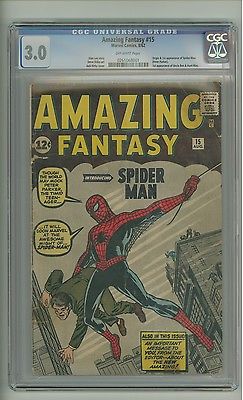 Amazing Fantasy 15 CGC 30 OW p Origin1st app SpiderMan Ditko c09489