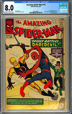 Amazing SpiderMan 16 High Grade Daredevil Silver Age Marvel Comic 1964 CGC 80