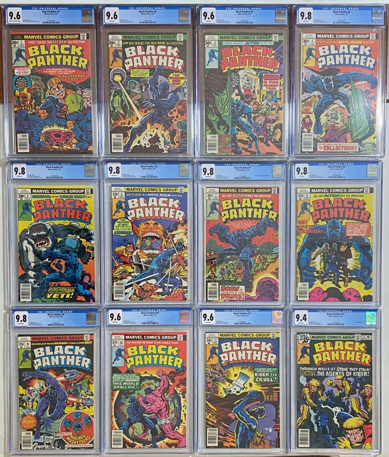 Black Panther 1  12 Run Lot CGC 92  98 ALL NM Range Jack Kirby 1st Jakarra