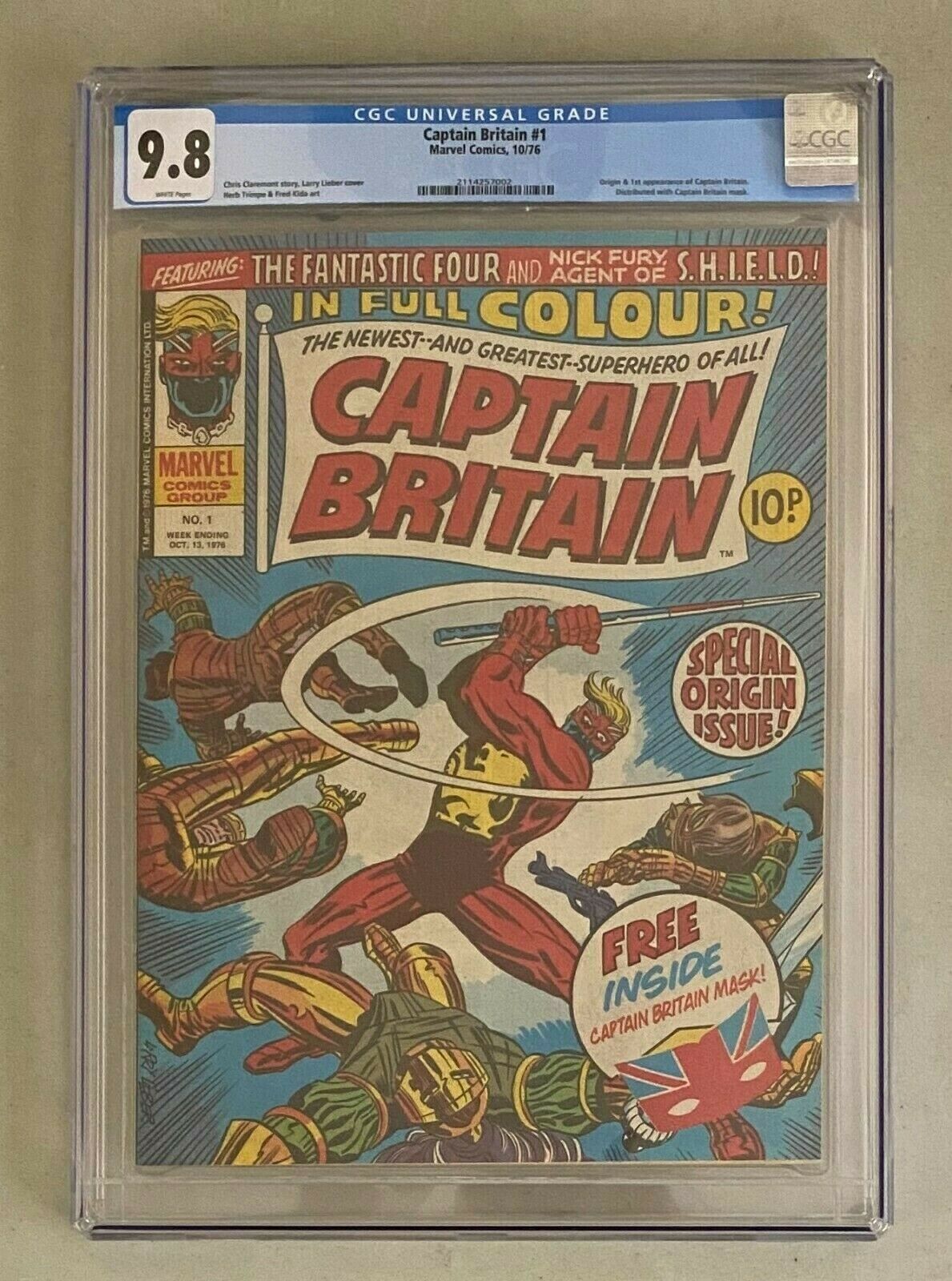 CAPTAIN BRITAIN 1 Marvel Comics 1976 CGC 98 Origin  1st Appearance HIGH GRADE