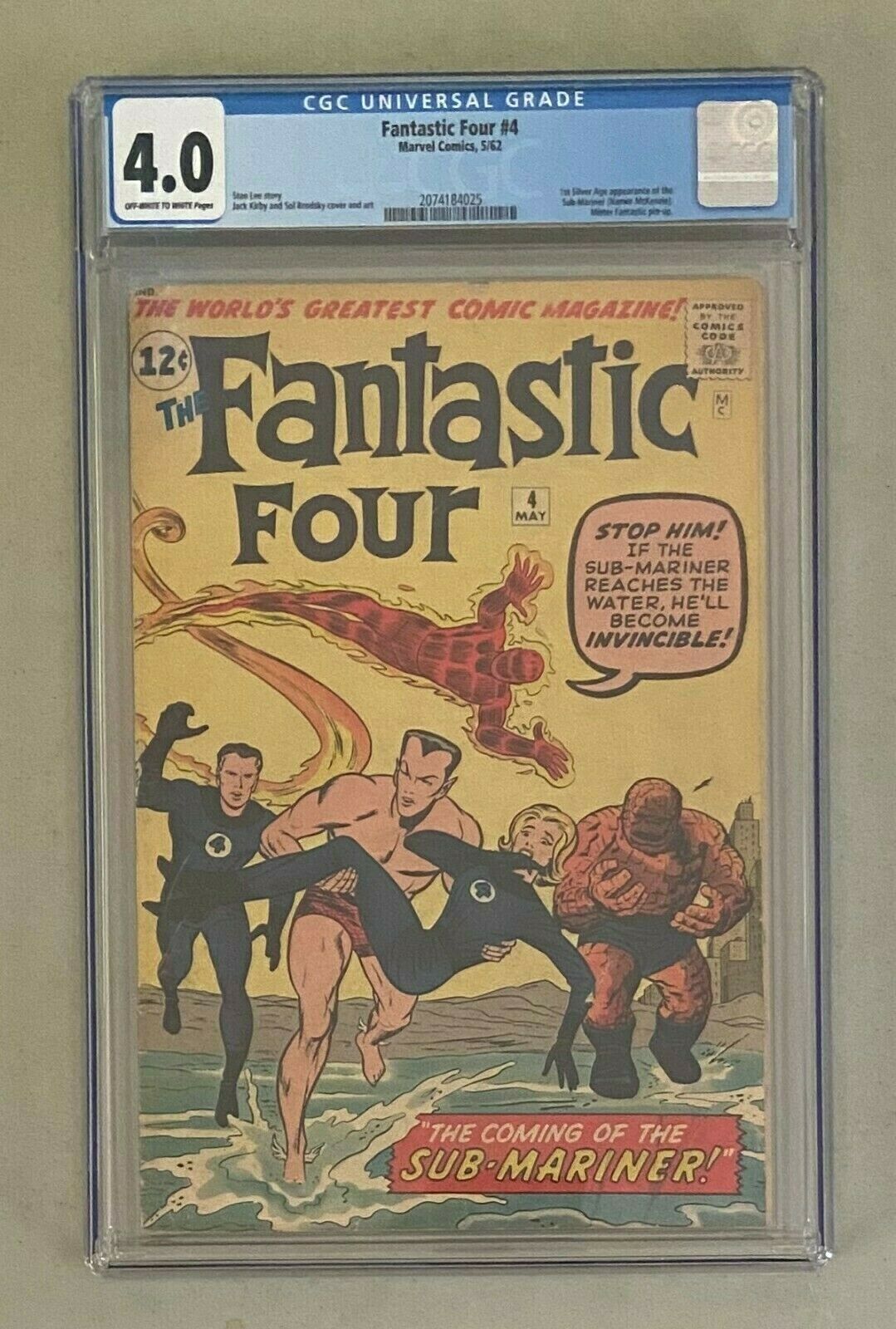 FANTASTIC 4 FOUR 4 Marvel 1962 CGC 40 SubMariner 1st Silver Age Appearance
