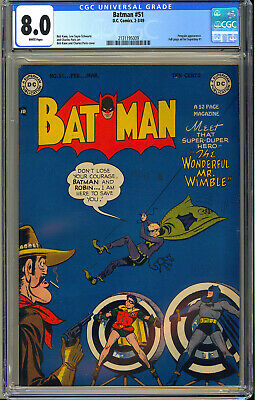 Batman 51 High Grade Original Owner Golden Age DC Comic 1949 CGC 80