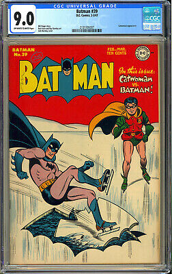 Batman 39 High Grade Original Owner Golden Age DC Comic 1947 CGC 90