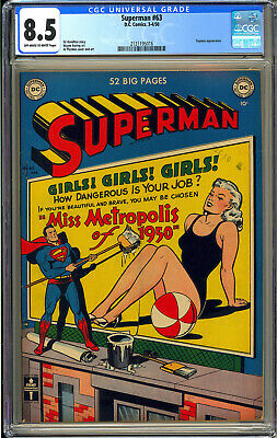 Superman 63 High Grade Original Owner Golden Age DC Comic 1950 CGC 85
