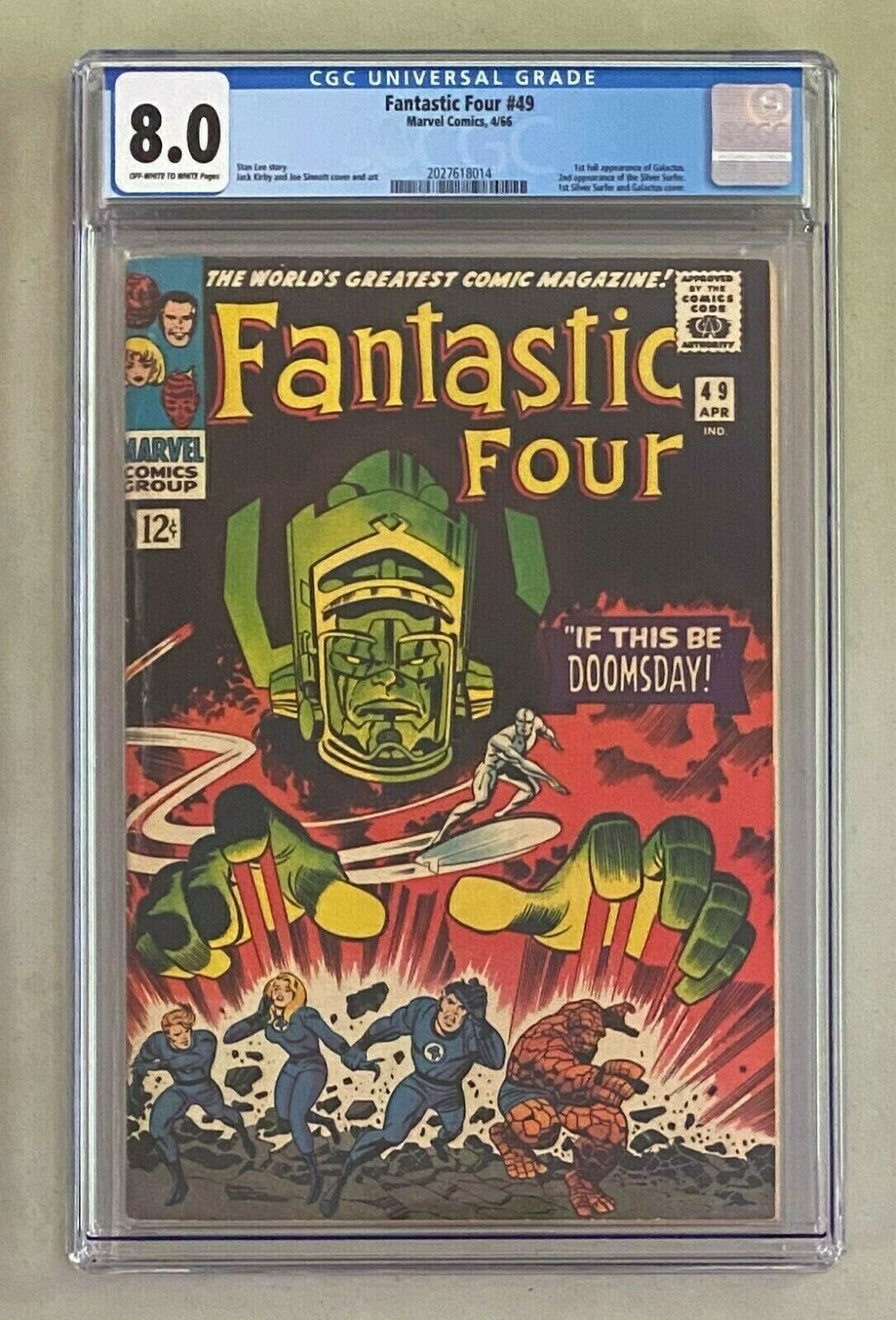 FANTASTIC 4 FOUR 49 Marvel Comics 1966 CGC 80 Galactus 1st Full Appearance 
