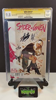 SPIDERGWEN 1 VARIANT 1100 CGC 98 4X SIGNED BY STAN LEE LATOUR HUGHES ROBBI