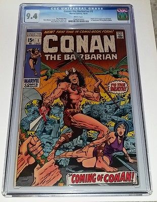 Conan the Barbarian 1  Origin and 1st app  Barry Smith art 1970  CGC 94