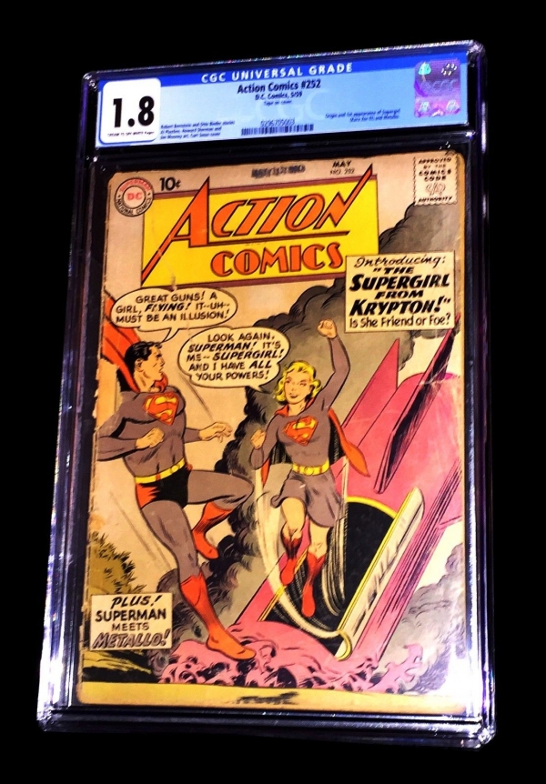 FIRST SUPERGIRL ACTION COMICS 252 ORIGINAL AUTHENTIC MAY COMIC BOOK CGC 18