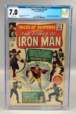 1964 Marvel Tales of Suspense 57 CGC Graded 70 Hawkeye Black Widow Comic Book