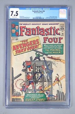 Vintage 1964 Marvel Comics Fantastic Four 26 CGC Graded 75 Silver Age Comic