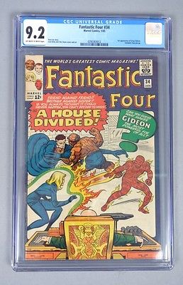 Vintage 1965 Marvel Comics Fantastic Four 34 CGC Graded 92 Silver Age Comic