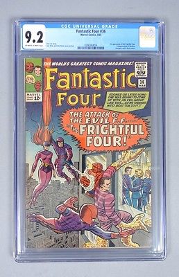 Vintage 1965 Marvel Comics Fantastic Four 36 CGC Graded 92 Silver Age Comic