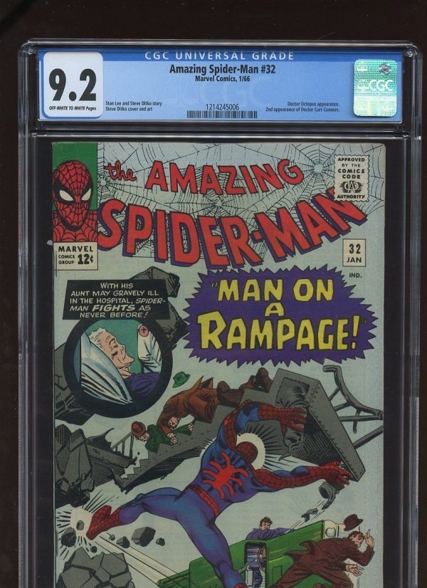 AMAZING SPIDER MAN 32 CGC 92 1966 1214245006 2nd DR CURT CONNORS LIZARD