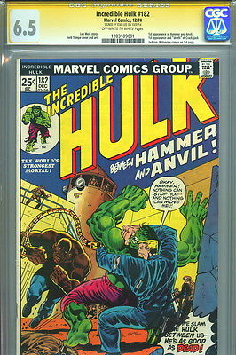 CGC SS 65 SIGNED Stan Lee Incredible Hulk 182 3rd Appearance Wolverine Cameo