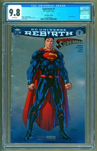 Superman 1 Rebirth CGC 98 2016 DC Jim Lee SDCC Convention Foil Variant cover