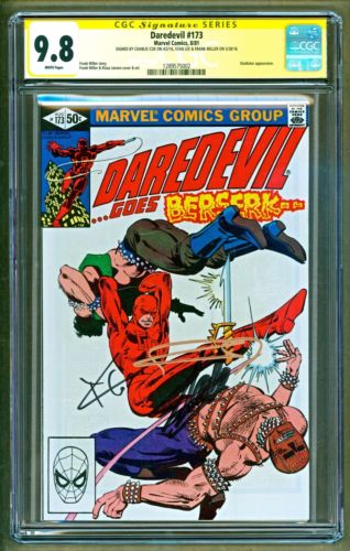 Daredevil 173 3x Signed Frank Miller Stan Lee Charlie Cox CGC 98 NO RESERVE