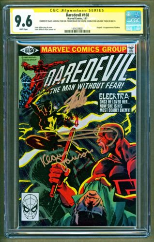 Daredevil 168 5x Signed Frank Miller Stan Lee Charlie Cox Elodie Yung CGC 96