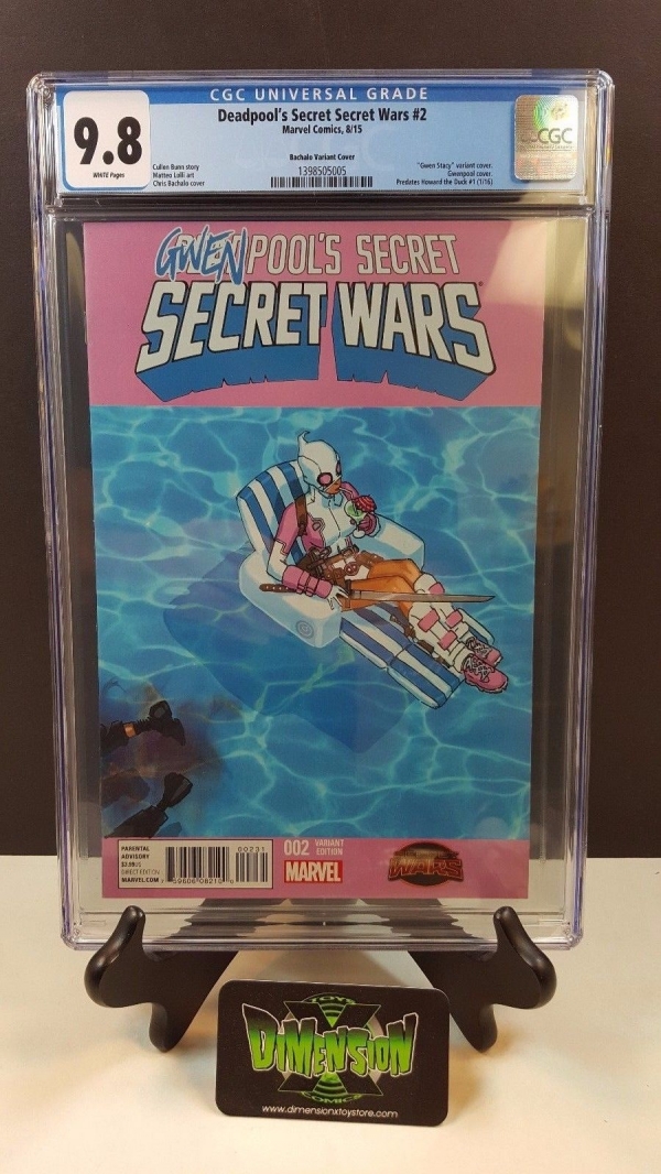 DEADPOOLS SECRET WARS  2 GWENPOOL VARIANT CGC 98 1st GWENPOOL CHRIS BACHALO