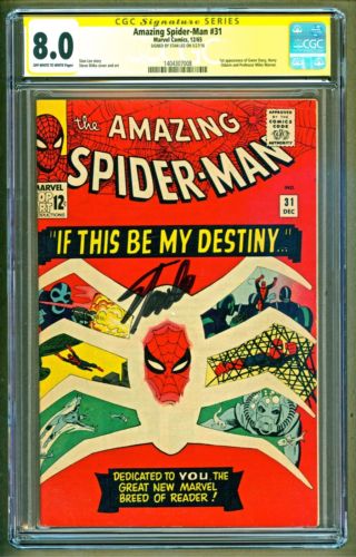 Amazing SpiderMan 31 1965 Marvel 1st app Gwen Stacy Signed Stan Lee CGC 80