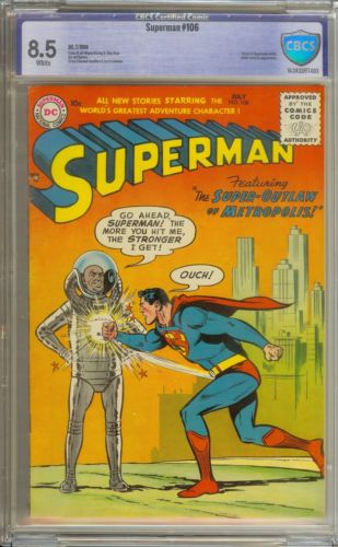 Superman 106 CBCS 85 VF White Pages CGCCBCS Origin Retold HIGHEST GRADED