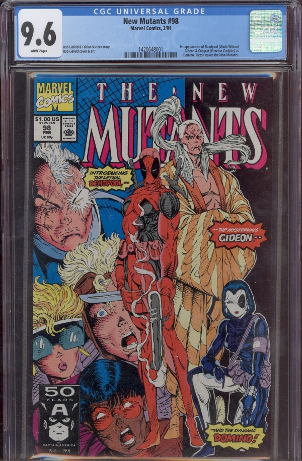 New Mutants 98 First Deadpool CGC 96 White Pages