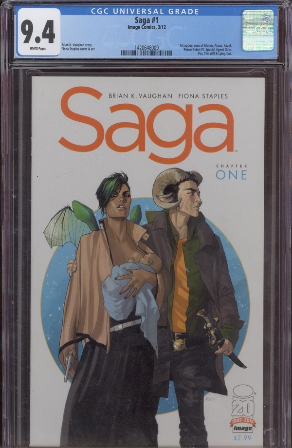 Saga 1 First Print Brian K Vaughan CGC 94 White Pages First Marko