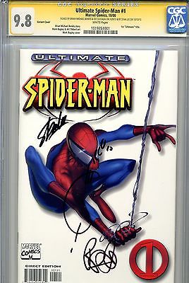 Ultimate SpiderMan 1 RRP White variant CGC 98 SS Bendis Quesada Stan Lee 2 3 5