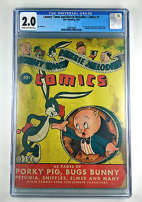 LOONEY TUNES AND MERRY MELODIES 1 CGC 20 Dell 1941 1st BUGS PORKY ELMER DAFFY