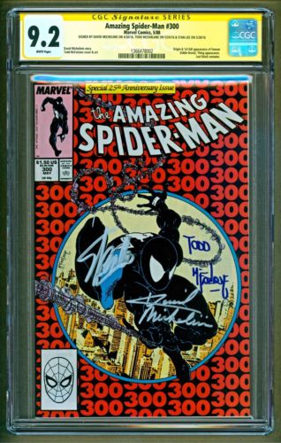 Amazing SpiderMan 300 1988 Marvel 3x Signed Todd Mcfarlane Stan Lee CGC 92