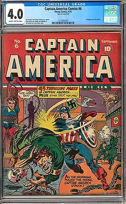 Captain America Comics 6 CGC 40 SB Kirby Cover Hanging Cover and Art