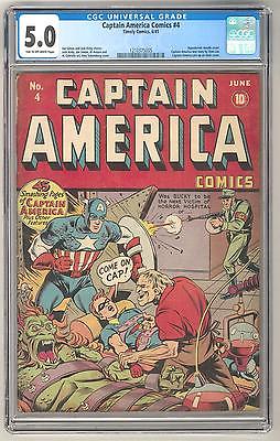 Captain America Comics 4 CGC 50 TOW Early Stan Lee Work