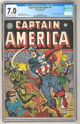 Captain America Comics 17 CGC 70 COW Fighting Yank