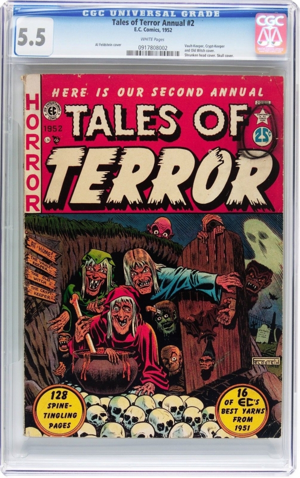Tales of Terror Annual 2 EC 1952 CGC FN 55 White pages Crypt Keeper cover