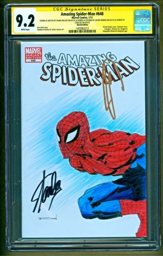 Amazing SpiderMan 648 2011 Marvel Comics Sketch Signed Frank Miller CGC 92