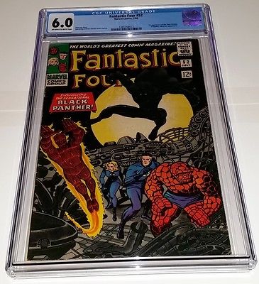 Fantastic Four 52  Marvel Comics 1966  1st app Black Panther  CGC 60 nice