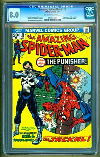Amazing SpiderMan 129 1974 Marvel 1st appearance Punisher  Jackel CGC 80