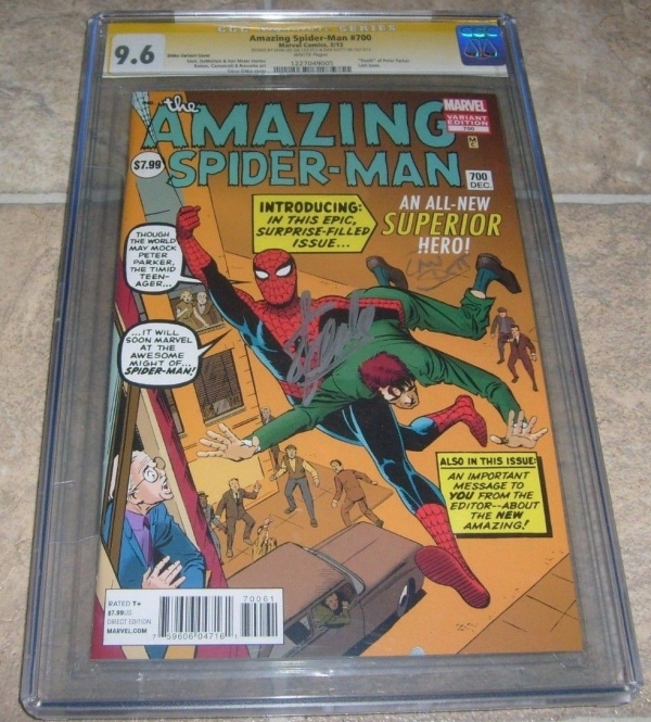 AMAZING SPIDERMAN 700 DITKO VARIANT CGC SS 96 SIGNED LEE  SLOTT FANTASY 15