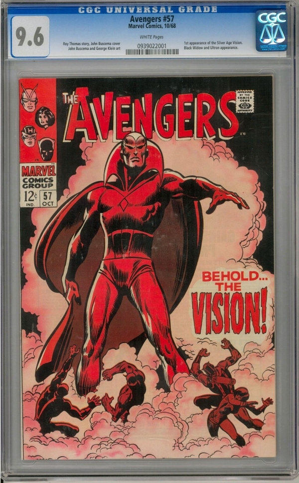 Avengers 57 CGC 96 W 2nd Highest Graded 1st Appearance of the Vision 