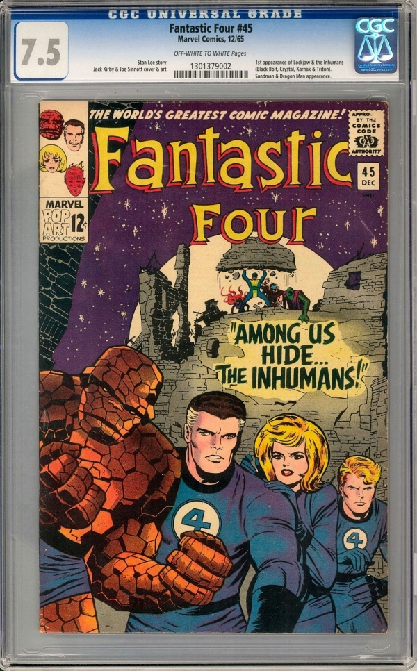 Fantastic Four 45 CGC 75 OWW 1st appearance of Lockjaw and the Inhumans