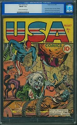 USA COMICS 1 cgc 70 jack kirby nazi torcher bondage cover