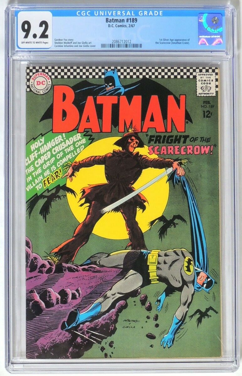 S022 BATMAN 189 DC CGC 92 NM 1967 1st SILVER AGE App of the SCARECROW