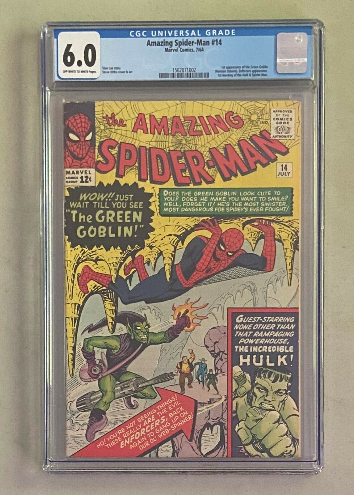 AMAZING SPIDERMAN 14 Marvel Comics 1964 CGC 60 Green Goblin 1st Appearance 